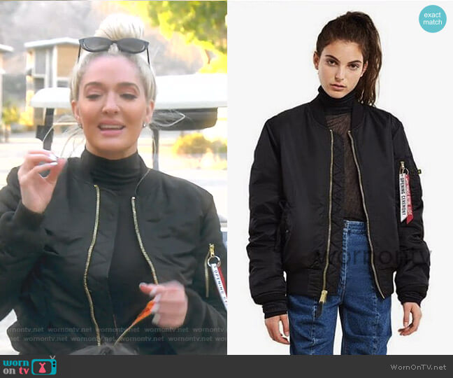 Opening Ceremony x Alpha Industries Bomber Jacket worn by Erika Jayne on The Real Housewives of Beverly Hills