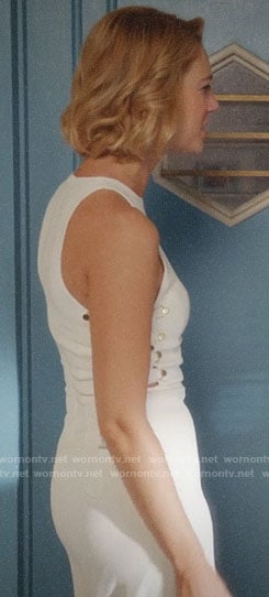 Petra’s white jumpsuit with lace-up sides on Jane the Virgin