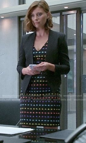 Peyton’s rainbow dotted dress on iZombie
