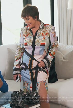 Kris’s print shirtdress on Keeping Up with the Kardashians