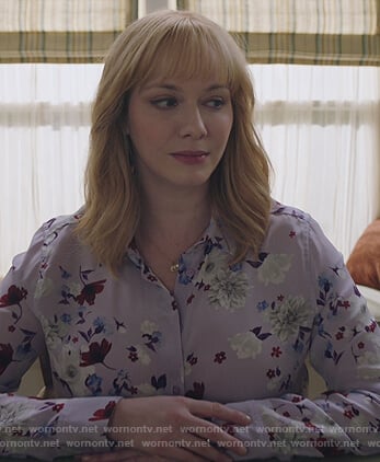Beth’s violet floral print blouse on Good Girls