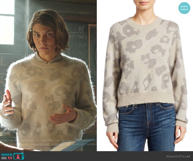 Rag & Bone Leopard Print Sweater worn by Frankie Trowbridge (Lauren Cohan) on Whiskey Cavalier