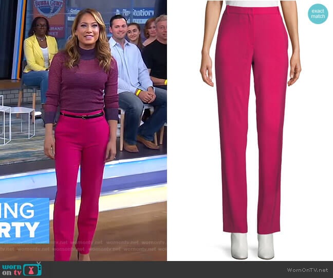 Rag & Bone Oman Tux-Stripe Pants worn by Ginger Zee on Good Morning America
