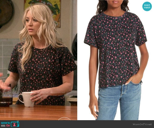 Rag & Bone Floral Vintage Tee worn by Penny Hofstadter (Kaley Cuoco) on The Big Bang Theory
