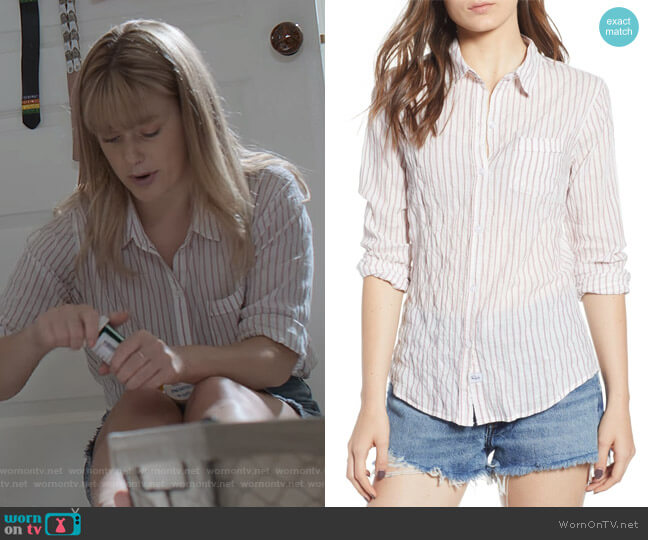 Rails Farrah Stripe Shirt worn by Cassandra Pressman (Rachel Keller) on The Society