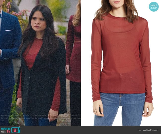 Rebecca Minkoff Cyder Sheer Top worn by Mel Vera (Melonie Diaz) on Charmed