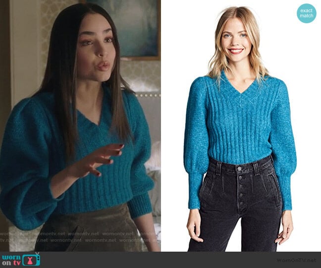 Rebecca Taylor Lofty Sweater worn by Ava Jalali (Sofia Carson) on Pretty Little Liars The Perfectionists
