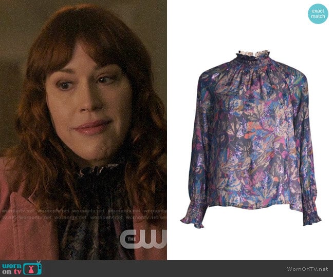 Rebecca Taylor Floral High-Neck Blouse worn by Mary Andrews (Molly Ringwald) on Riverdale