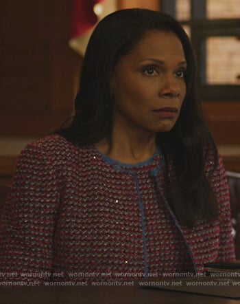 Liz’s red tweed jacket on The Good Fight