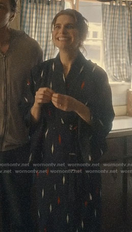 Rio’s diamond print robe on Bless this Mess
