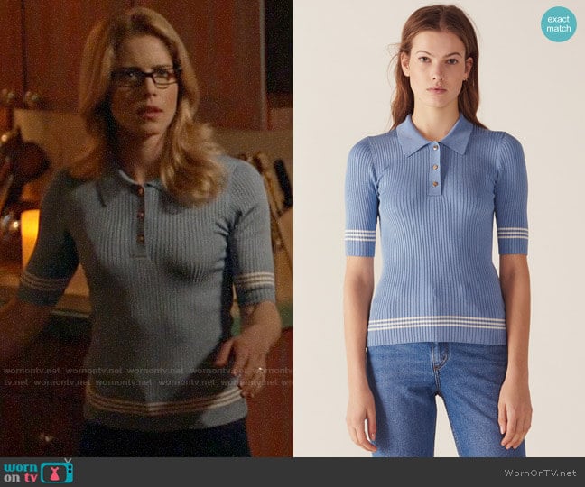 Sandro Polo Style Sweater worn by Felicity Smoak (Emily Bett Rickards) on Arrow