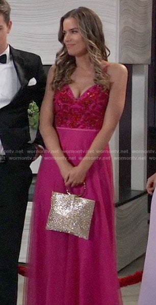 Sasha’s pink Nurse’s Ball dress on General Hospital