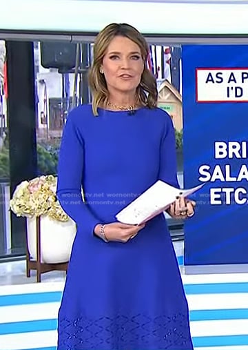 Savannah’s blue diamond laser-cut dress on Today