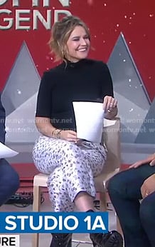 Savannah’s white floral cropped pants on Today