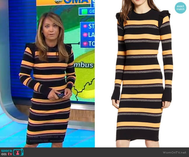 Scotch & Soda Rib Long Sleeve Dress worn by Ginger Zee on Good Morning America