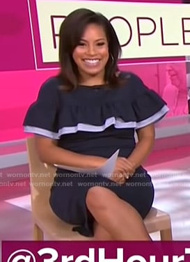 Sheinelle’s navy ruffled dress on Today