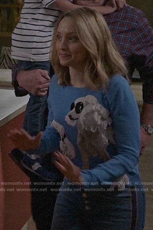 Sherry’s blue poodle sweater on Modern Family
