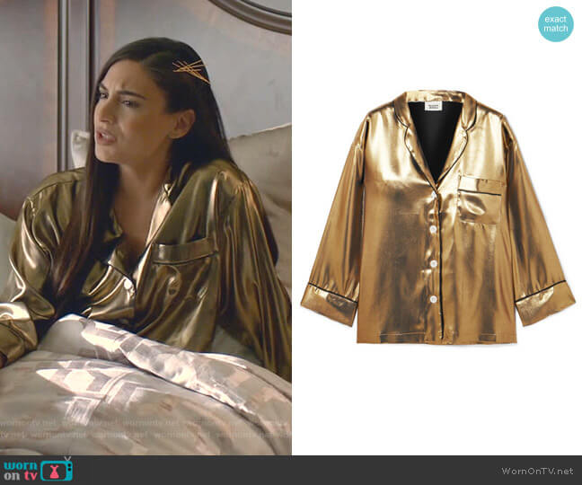 Sleepy Jones Marina Shirt worn by Cristal Jennings (Daniella Alonso) on Dynasty
