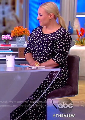 Meghan’s navy star print jumpsuit on The View