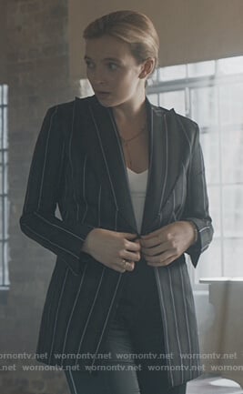 Villanelle’s striped blazer on Killing Eve