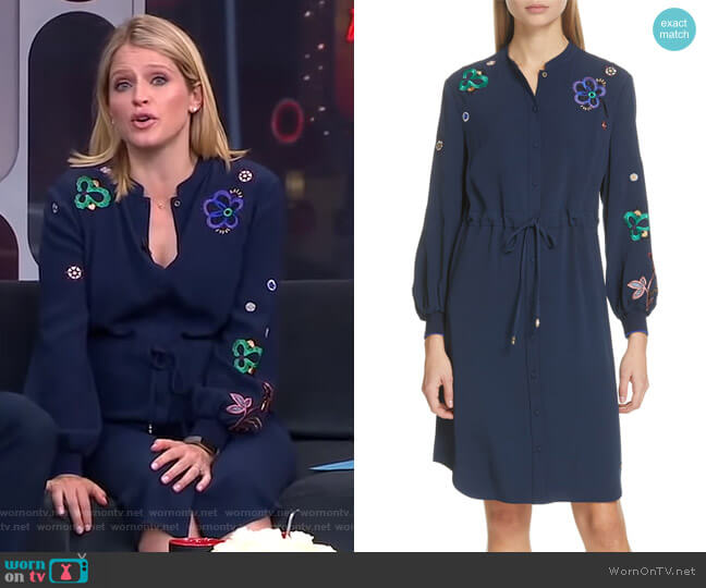 Ted Baker Dioss Shirtdress worn by Sara Haines on Good Morning America