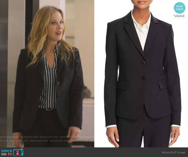 Theory Carissa Blazer worn by Jen Harding (Christina Applegate) on Dead to Me