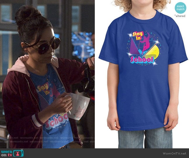 Perry Beane Stay in School Tee worn by Ella Lopez (Aimee Garcia) on Lucifer