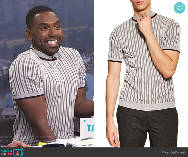 Topman Short Sleeve Sweater worn by Justin Sylvester on E! News