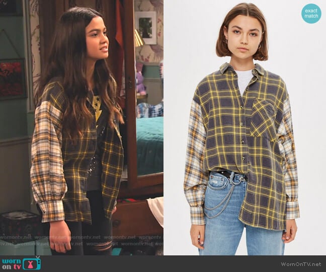 Topshop Mixed Check Oversized Shirt worn by Nick (Siena Agudong) on No Good Nick