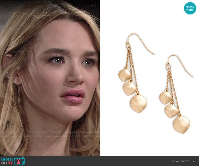Treasure & Bond Petal Drop Earrings worn by Summer Newman (Hunter King) on The Young and the Restless