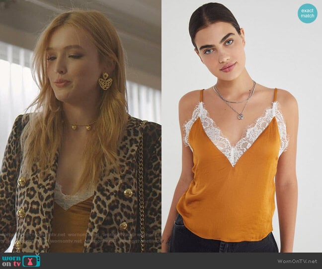 Urban Outfitters UO Lace Trim Satin Cami worn by Kirby Anders (Maddison Brown) on Dynasty