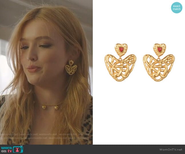 Valere Captive Love Earrings worn by Kirby Anders (Maddison Brown) on Dynasty