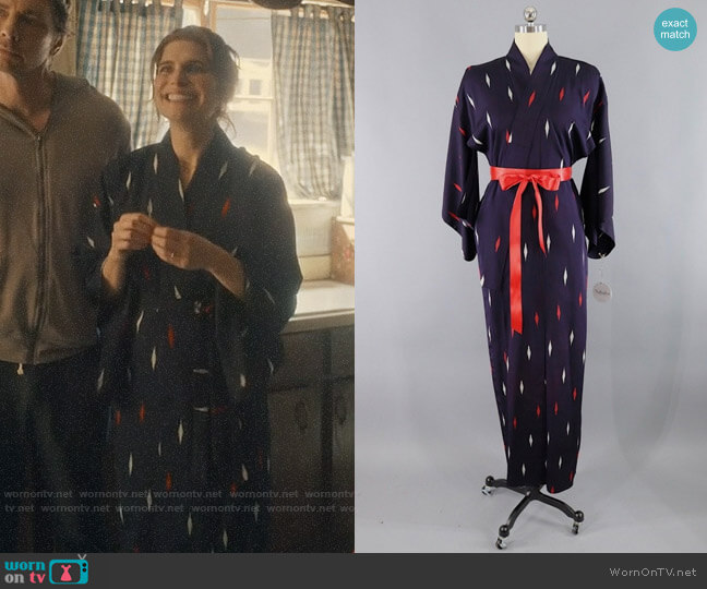 Vintage Diamond Ikat Robe worn by Rio (Lake Bell) on Bless This Mess
