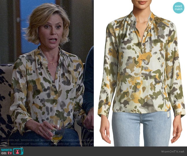 Zadig & Voltaire Tink Blouse in Camo Print worn by Claire Dunphy (Julie Bowen) on Modern Family