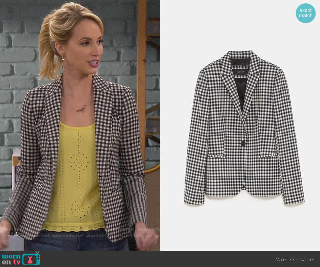 Zara Gingham Blazer worn by Mandy Baxter (Molly McCook) on Last Man Standing