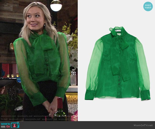 Zara Organza Blouse with Tie worn by Abby Newman (Melissa Ordway) on The Young and the Restless