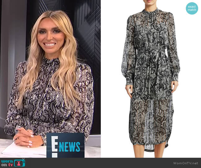 Zimmermann Ninety-Six Paisley Silk Dress worn by Giuliana Rancic on E! News
