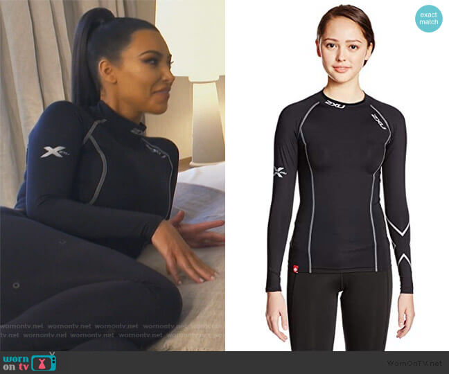 2XU Compression Long Sleeve Top worn by Kim Kardashian on Keeping Up with the Kardashians