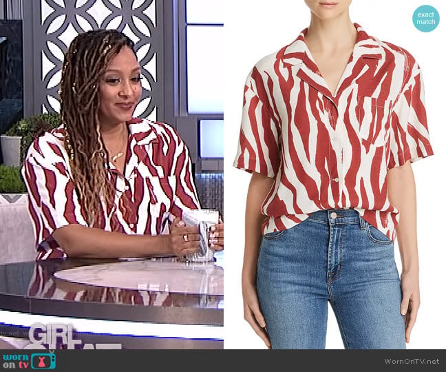 Anine Bing Benji Top worn by Tamera Mowry on The Real