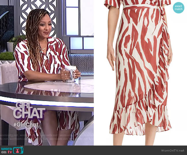 Anine Bing Lucky Wrap Skirt worn by Tamera Mowry on The Real