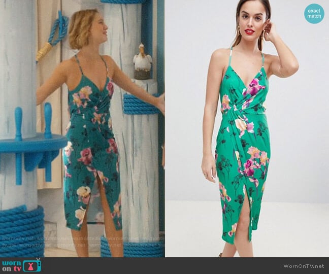 ASOS Design Slinky Floral Cami Drape Midi Dress worn by Petra Solano (Yael Grobglas) on Jane the Virgin