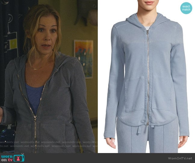 ATM Anthony Thomas Melillo French Terry Zip-Up Hoodie worn by Jen Harding (Christina Applegate) on Dead to Me