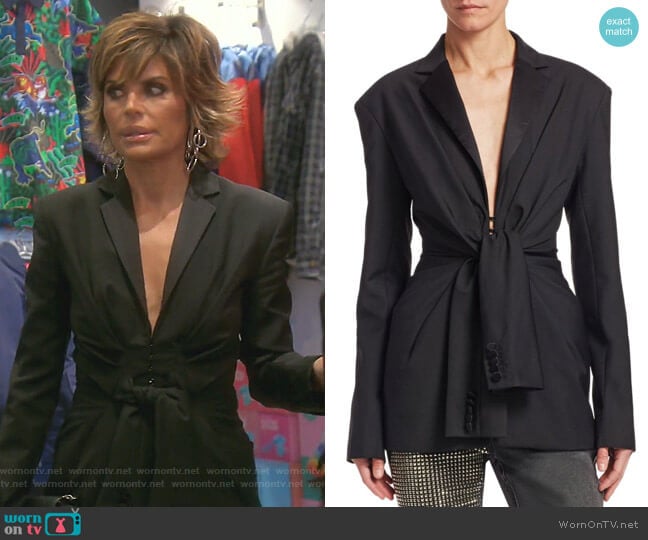 Alexander Wang Tie Front Tuxedo Jacket worn by Lisa Rinna on The Real Housewives of Beverly Hills