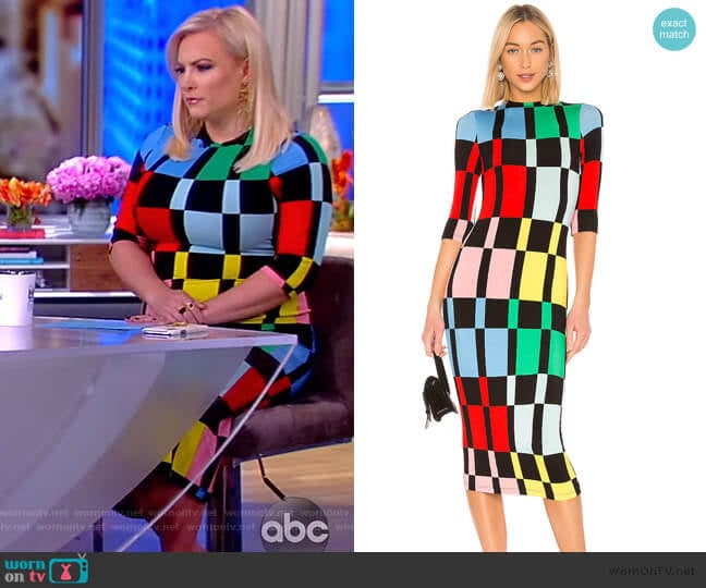 Alice + Olivia Delora Mock Neck Dress worn by Meghan McCain on The View