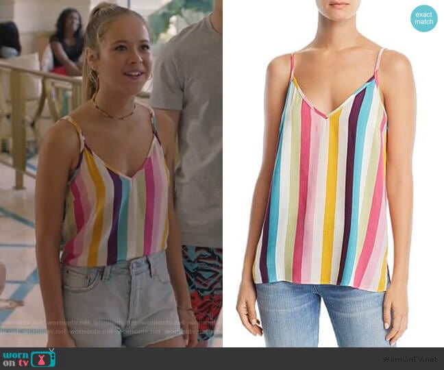 Aqua Rainbow-Stripe Cami worn by Samantha Hughes (Holly Barrett) on Life in Pieces