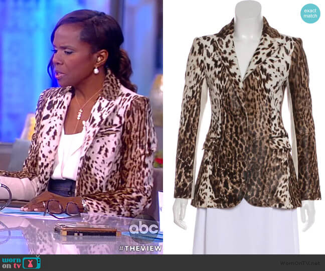 BY. Bonnie Young Cowhide Animal-Print Blazer