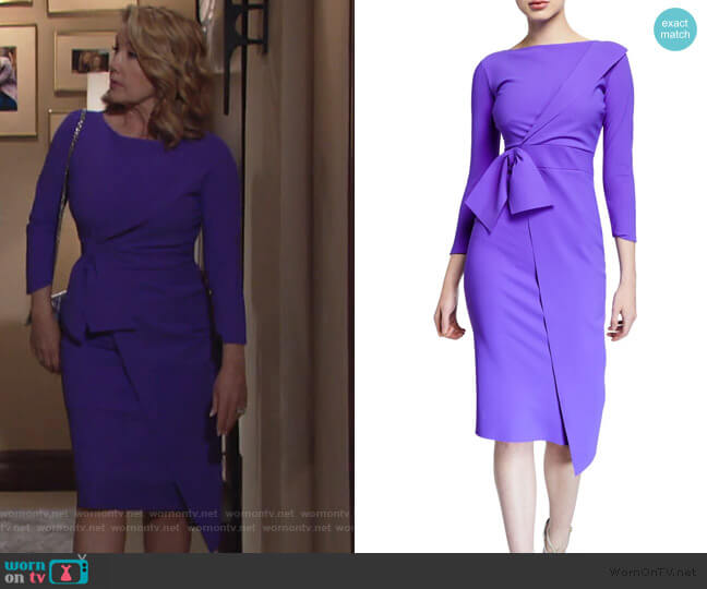 Chiara Boni La Petite Robe Gurli Asymmetric Flap Dress worn by Nikki Reed Newman (Melody Thomas-Scott) on The Young and the Restless