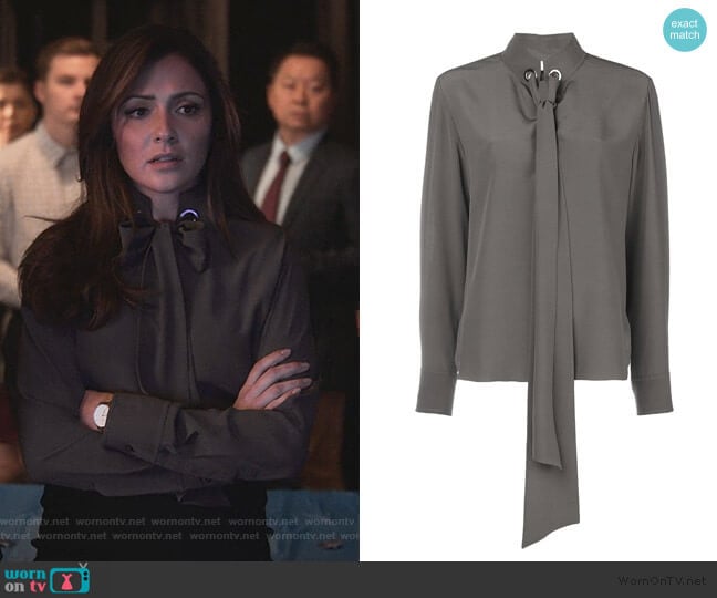 Chloe Tie-Neck Blouse worn by Emily Rhodes (Italia Ricci) on Designated Survivor