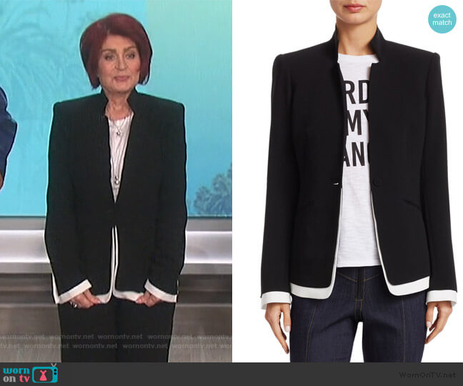 Cinq a Sept Maxine Contrast Trim Blazer worn by Sharon Osbourne on The Talk