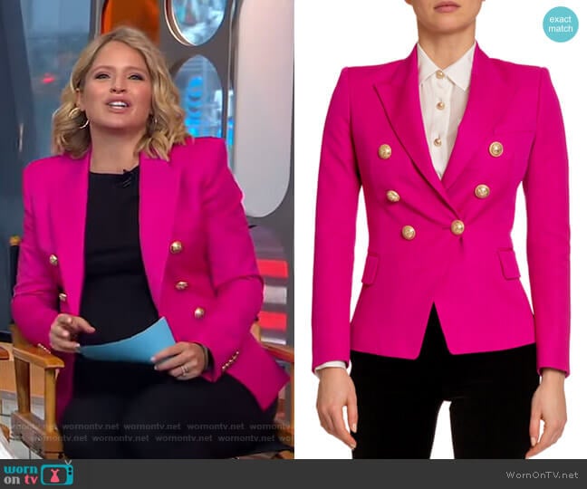 Balmain Classic 6-Button Blazer worn by Sara Haines on Good Morning America